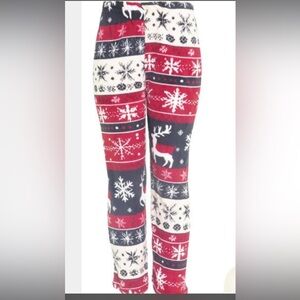 Festive Red and Blue Snowflake  fleece Xmas